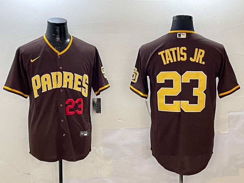 Men San Diego Padres #23 Tatis jr Brown Game 2025 Nike MLB Jersey style 2